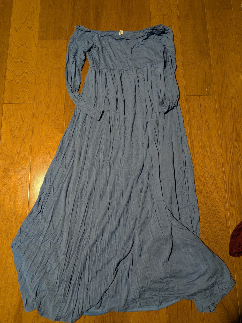 Pinkblush Dusty Blue Off-Shoulder Maxi Dress